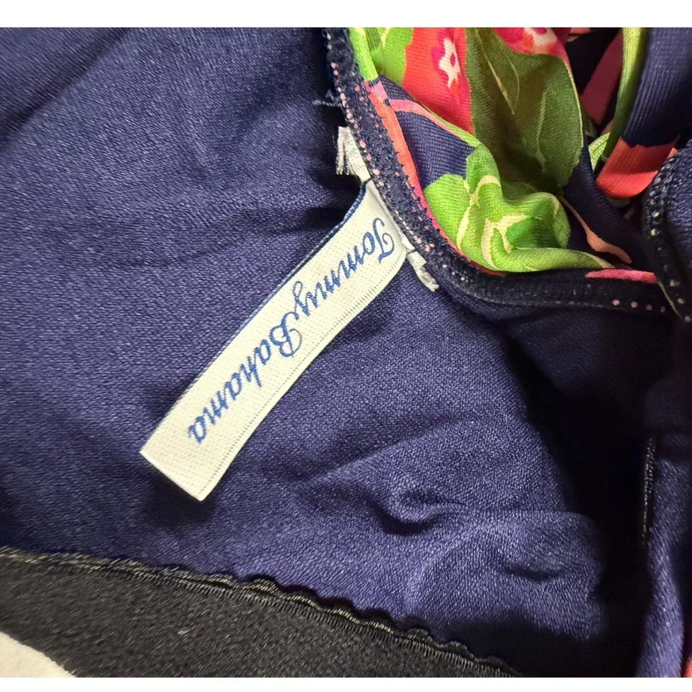 Tommy Bahama Bougainvillea‎ Tank One-Piece Swimsuit Mare Navy Lace Up Small